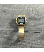 Timex Digital Watch Men Gold Tone Indiglo Stretch Band Vintage - $33.78 CAD