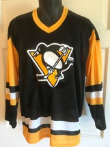 Vintage CCM Sewn MASKA Pittsburgh Penguins Jersey Medium Black Away - £35.61 GBP