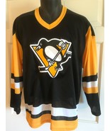 Vintage CCM Sewn MASKA Pittsburgh Penguins Jersey Medium Black Away - £35.05 GBP