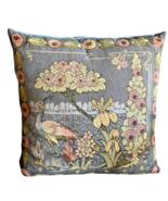Tapestry Throw Pillow Peacock Bird Blue Cottage Core Romantic Regency 18... - $46.39