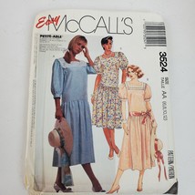 Vintage 1988 McCall&#39;s 3524 Sewing Pattern Miss Dress 6 8 10 12 - $11.30