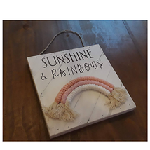 Cute Custom Quality Handmade 10&quot;x 10&quot; Pink Sunshine 7 Rainbows &amp; Rope Rainbow! - £45.73 GBP