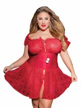Coquette Women&#39;s Babydoll and G-String, red/White, One Size - £31.13 GBP