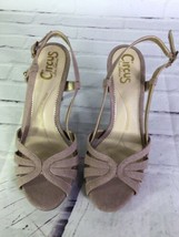 CIRCUS Sam Edelman Womens Size 6 Dusty Champagne Pink Shimmer Sandals Heels Shoe - £33.41 GBP