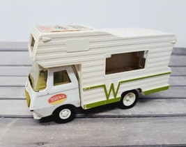 Mini White Tonka Winnebago RV Camper 6&quot; Truck 70s VTG Pressed Steel Toy Race - £7.56 GBP
