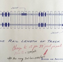 1958 Railroad Bangor Aroostook Track Rail Anchor Placement Blueprint H31 DWDD13 - $118.11