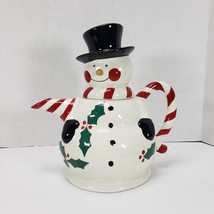 Christmas Teapot Snowman with Black Hat with Lid 48 oz Temp-tations by Tara - £29.98 GBP