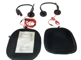 (2) LOT Plantronics C3225T Wired Headset w/ Mic + 1 In-Line Controller U... - $24.75