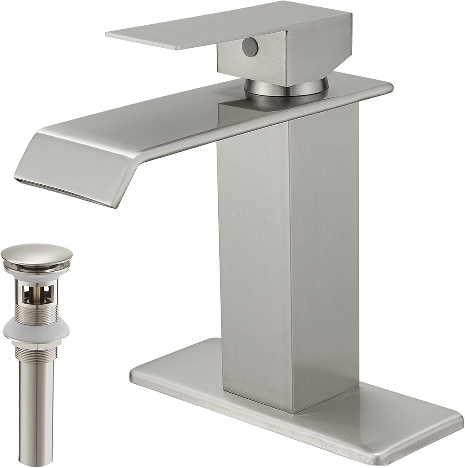 Modern Deck Mount Deck Plate Supply Hose Included Bathroom Faucet For Si... - $59.95