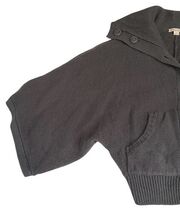 Forever 21 Gray Knit Cape Cardigan Sweater Short Sleeve Hooded Size S image 2