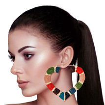 Multi Color Heart Bamboo Hoops - $38.49