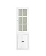 Retro White Hutch China Cabinet - Single Glass Door for Home &amp; Office - $5,934.47 MXN