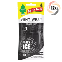 12x Packs Little Trees Vent Wrap Odor Eliminator Car Air Freshener | Black Ice - £31.74 GBP