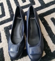 Clarks Navy Blue Kitten Heels Shoes For Women Size 5.5(uk) - $40.50