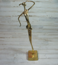 Vintage Brass Ballerina Dancer Statue MCM Mid Century Modern Abstract 20 1/2&quot; - $42.97