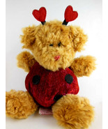 Russ Berrie Loveybug golden teddy Bear Ladybug Plush 8&quot; Rare Valentines day - £14.74 GBP