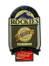 Colorado Rockies San Diego Padres  1993 Inaugural Season Coca-Cola Coors Pin - £4.68 GBP