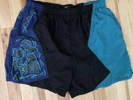 Vintage Nike Swim Trunks Shorts Men&#39;s Medium 90s Blue Geometric - $403.82 MXN