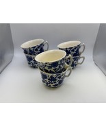 Set of 6 Burgess &amp; Leigh Burleigh ARDEN Blue &amp; White Tea Cups - €136,09 EUR