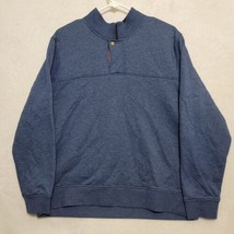Orvis Sweater Mens XXL Long Sleeve 1/4 Zip Button Pullover Blue Thick Ca... - $31.87
