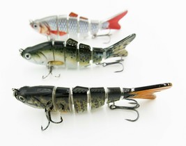 Multi Jointed Fishing Lure Swimming Bass, Crappie, Swimbait 6 Segments 3PACK - £11.95 GBP