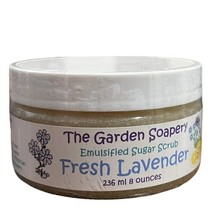 New The Garden Soapery Sugar Scrub 8oz Jar Emulsified Fresh Lavender Homemade - £3.91 GBP