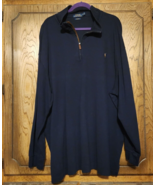 Long Sleeve Navy Blue Estate Rib Mock Neck Pullover Shirt Size 3XB Big - $441.79 MXN