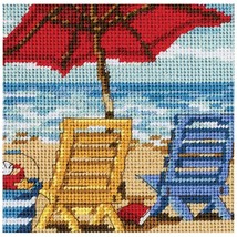 Dimensions Mini Needlepoint Kit 5X5-Beach Chair Duo Stitched In Thread (1 Pkg) - $739.83 MXN