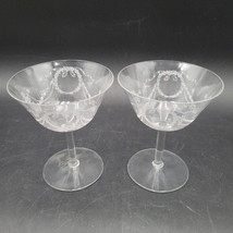 Two Antique c.1920 Fostoria Garland Champagne Sherbet Clear Etch Glasses... - $282.50 MXN