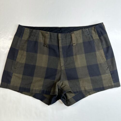Primary image for Rag & Bone Shorts Womens 27 Army Plaid Denim Green/Brown Black 100% Cotton Short