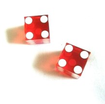 Vintage Pair Rare BAKELITE Red Translucent DICE 3/4&quot; Number 147 - $58.80