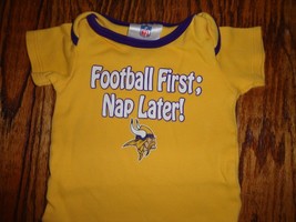 Gold NFL Team Apparel Minnesota Vikings Cotton Body Suit Baby Size 0-3  Months - £15.81 GBP