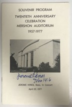 Jerome Hines (d. 2003) Signed Autographed Vintage 1977 Program - Opera L... - £19.20 GBP