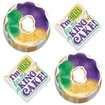 Mardi Gras Party Supplies - King Cake Paper Dessert Plates and Beverage Napkins  - £11.23 GBP+