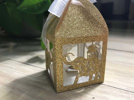 100pcs Glitter Gold elephant Gift packaging box,Small Gift Boxes,Wedding... - £38.32 GBP