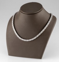 Superbe Zircon Cubique Argent Sterling Tennis Collier Altnerating 16 &quot; - £390.15 GBP