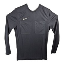 Referee Double Front Pocket Black Soccer Shirt Long Sleeve Mens L Large - £23.59 GBP