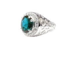 London Blue Topaz Statement Ring Large London Topaz Cocktail Ring For Men Novemb - £59.22 GBP