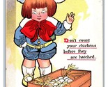 Vinegar Valentine Raphael Tuck Dont Count Your Chickens 1910 DB Postcard... - £4.94 GBP