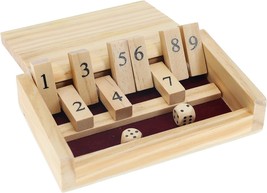 Mini Shut The Box Game Wooden 5.5 inches 9 Number Flip Tiles Travel Size... - £24.86 GBP