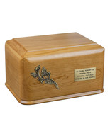 Solid Oak Cremation urn for Adult Unique Memorial Funeral urn for Human ... - £129.32 GBP+