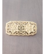 Large Antique Victorian Chinese Carved  Lacey Flower Brooch Pin circa 18... - $41.16 CAD