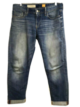 Anthropology Pilcro Letterpress Hyphen Cuff Distressed Denim Jeans 28x29 Stretch - £15.56 GBP