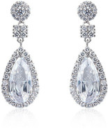 Womens Prong Cubic Zirconia Wedding Tear Drop Earrings Christmas Gift - £43.91 GBP