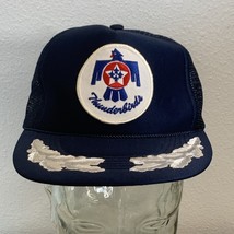 VTG Blue Thunderbirds Snapback Baseball Cap Hat Mesh Trucker Hat Air Sho... - $23.34 CAD