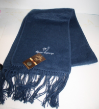 Alpaca Camargo Scarf Navy Blue Soft Peruvian Wool Blend Fringe Soft New 9 X 69 - £17.43 GBP