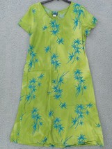Hawaiian Moon Women&#39;s Sheath Dress SZ XL Green Shades Batik Floral Pullo... - £15.74 GBP
