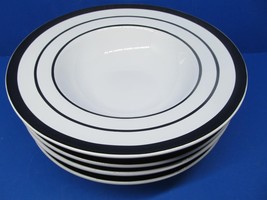 Over And Back Inc. Indoor Outfitters 11&quot; X 2 3/4&quot; Set Of 2 Black Ringed Bowls EC - £46.99 GBP