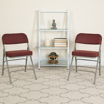 Burgundy Fabric Folding Chair AW-MC320AF-BG-GG - £44.03 GBP