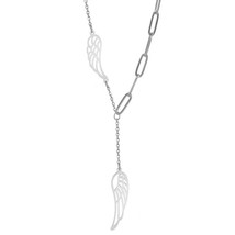 Valkyrie Y-Necklace Stainless Steel Firebird Phoenix Wings Lariat Pendant - £13.58 GBP
